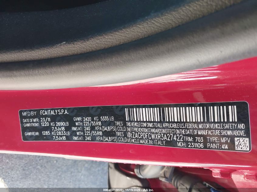 2024 Dodge Hornet R/T Eawd VIN: ZACPDFCWXR3A27422 Lot: 43715023