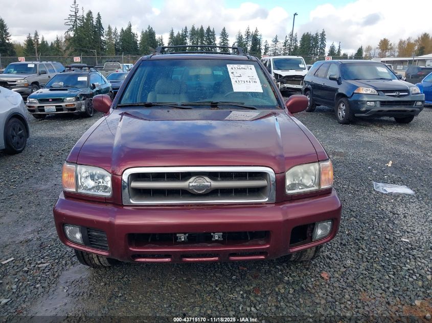 2001 Nissan Pathfinder Le VIN: JN8DR07Y71W531928 Lot: 43715170