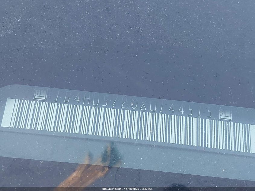 2008 Buick Lucerne Cxl VIN: 1G4HD57208U144515 Lot: 43715231