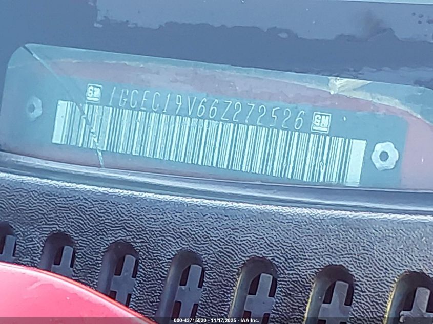 2006 Chevrolet Silverado 1500 Lt1 VIN: 1GCEC19V66Z272526 Lot: 43715520