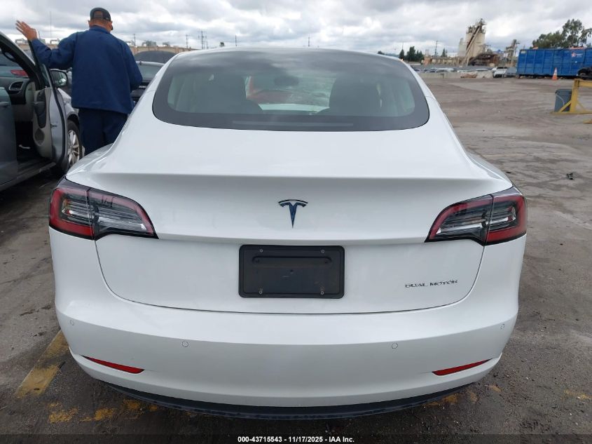 2022 Tesla Model 3 Long Range Dual Motor All-Wheel Drive VIN: 5YJ3E1EB4NF182955 Lot: 43715543