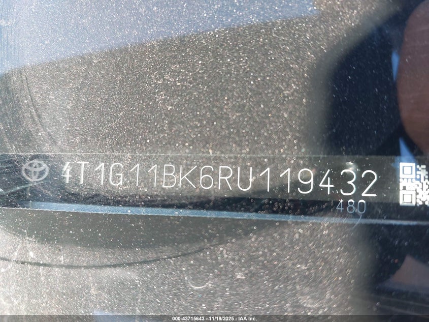4T1G11BK6RU119432 2024 TOYOTA CAMRY photo no. 9