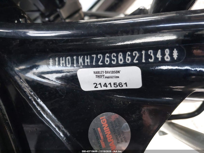 2025 Harley-Davidson Fltrx VIN: 1HD1KH726SB621348 Lot: 43715655