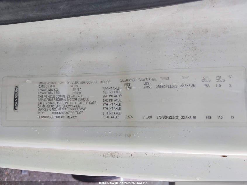 3AKBHTDV6LSLE2833 2020   photo no. 8