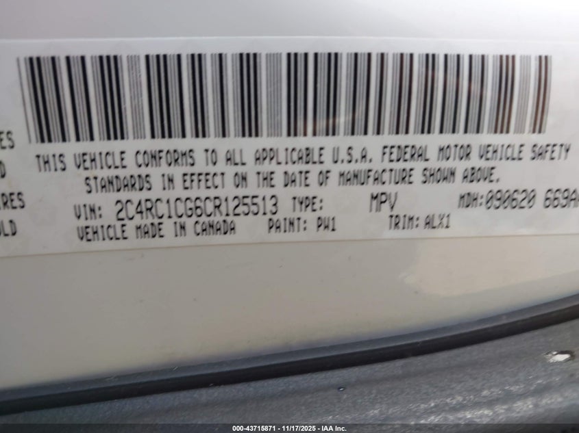 2012 Chrysler Town & Country Touring-L VIN: 2C4RC1CG6CR125513 Lot: 43715871