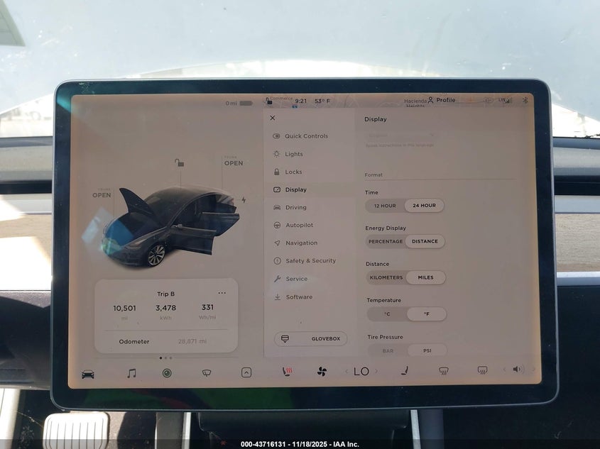 2019 Tesla Model 3 Long Range/Mid Range/Standard Range/Standard Range Plus VIN: 5YJ3E1EA8KF401953 Lot: 43716131