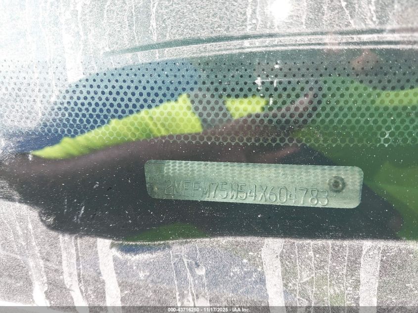 2004 Mercury Grand Marquis Ls VIN: 2MEFM75W54X604783 Lot: 43716250