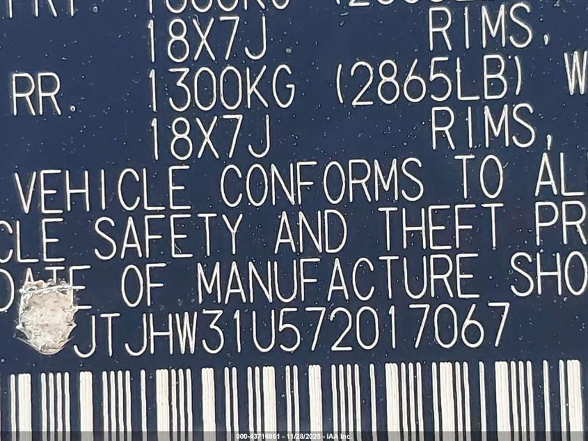 2007 Lexus Rx 400H VIN: JTJHW31U572017067 Lot: 43716861