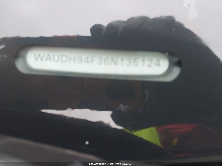 2006 Audi A6 3.2 VIN: WAUDH94F36N135124 Lot: 43717062