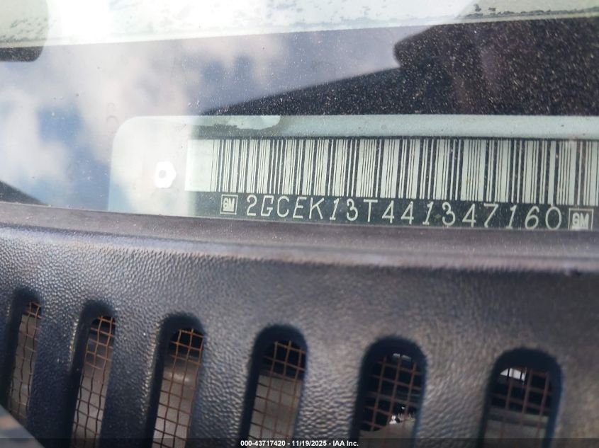 2004 Chevrolet Silverado 1500 Z71 VIN: 2GCEK13T441347160 Lot: 43717420