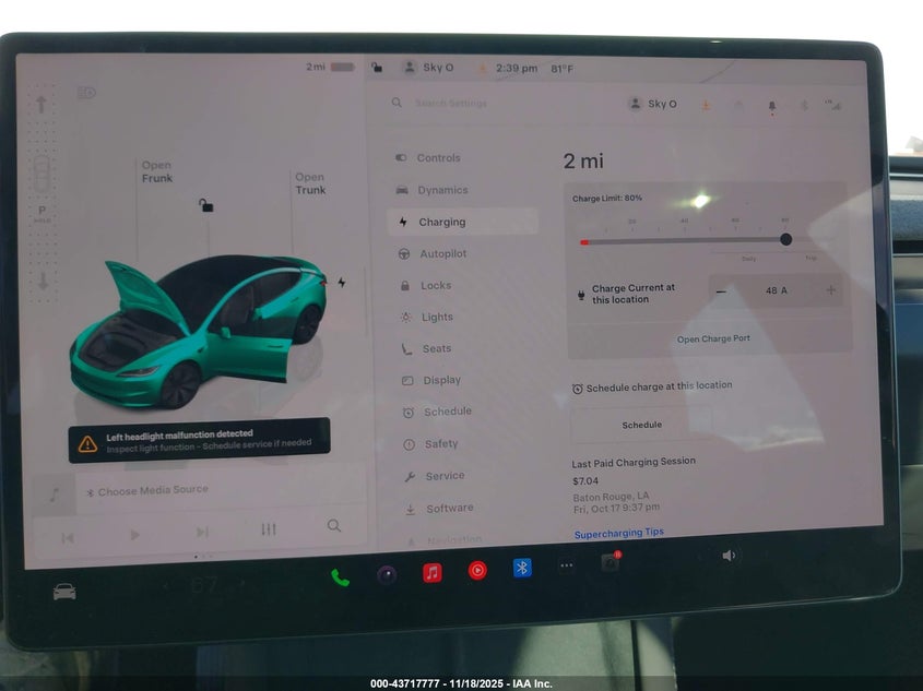 2025 Tesla Model 3 Long Range Rear-Wheel Drive/Standard VIN: 5YJ3E1EAXSF073306 Lot: 43717777