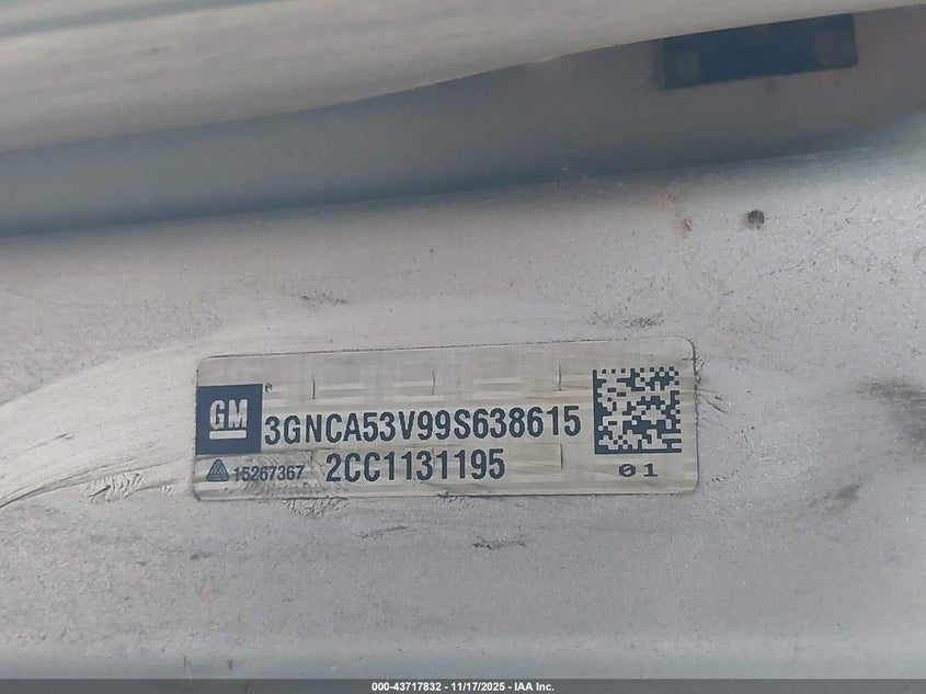 2009 Chevrolet Hhr Lt VIN: 3GNCA53V99S638615 Lot: 43717832