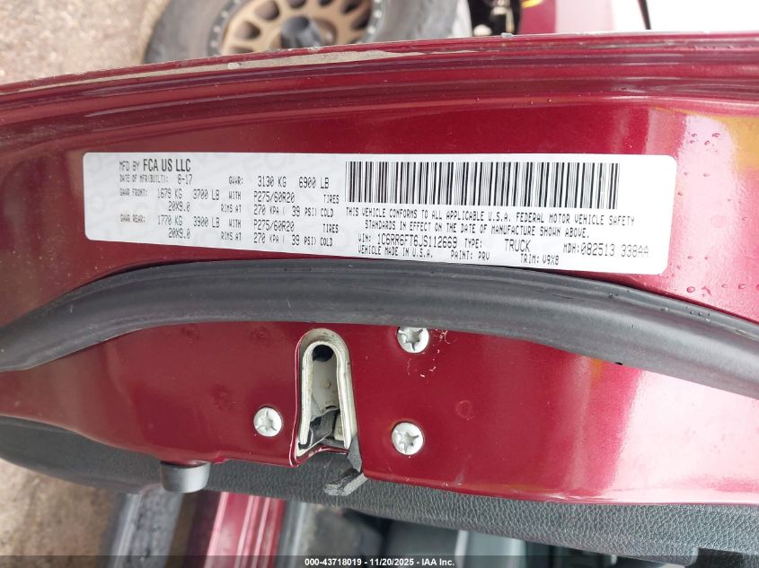 2018 Ram 1500 Express 4X2 6'4 Box VIN: 1C6RR6FT6JS112669 Lot: 43718019