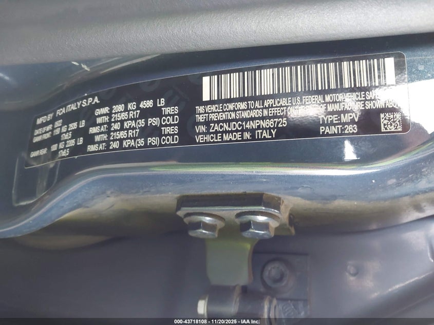 ZACNJDC14NPN66725 2022 JEEP RENEGADE photo no. 9