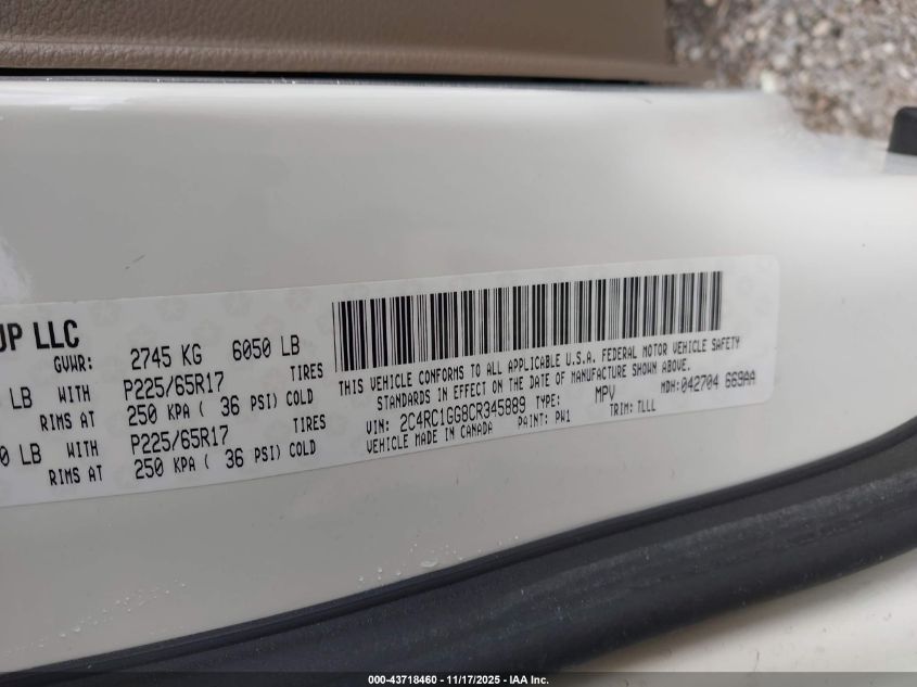 2012 Chrysler Town & Country Limited VIN: 2C4RC1GG8CR345889 Lot: 43718460