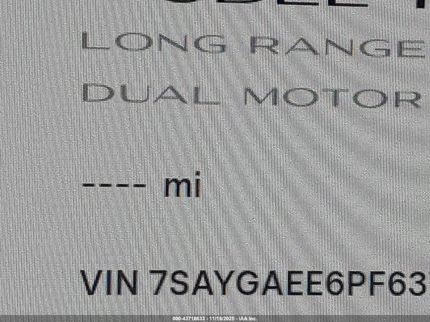 2023 Tesla Model Y Awd/Long Range Dual Motor All-Wheel Drive VIN: 7SAYGAEE6PF637708 Lot: 43718633