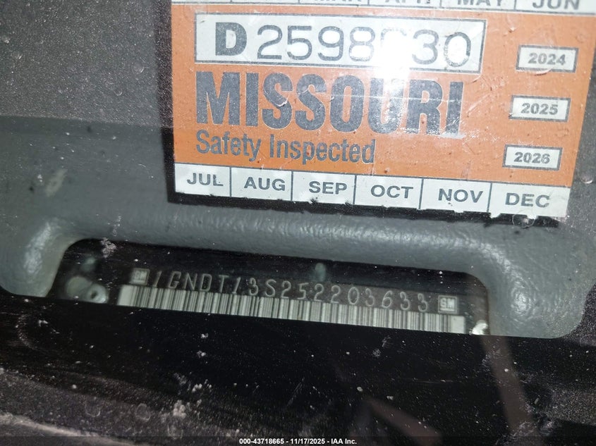 2005 Chevrolet Trailblazer Lt VIN: 1GNDT13S252203633 Lot: 43718665