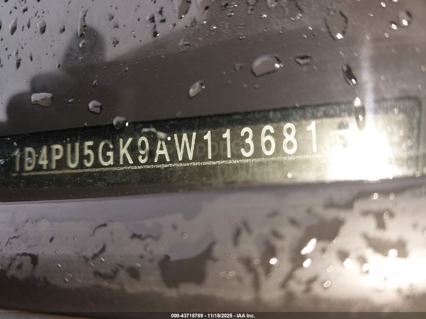 2010 Dodge Nitro Sxt VIN: 1D4PU5GK9AW113681 Lot: 43718789