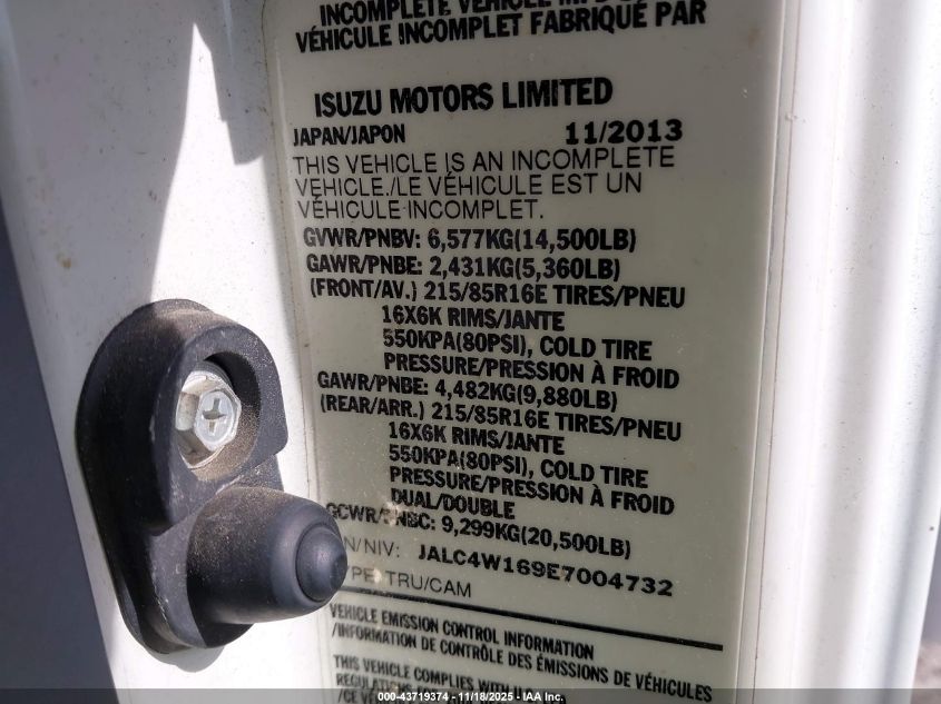 2014 Isuzu Npr Hd Dsl Reg At VIN: JALC4W169E7004732 Lot: 43719374