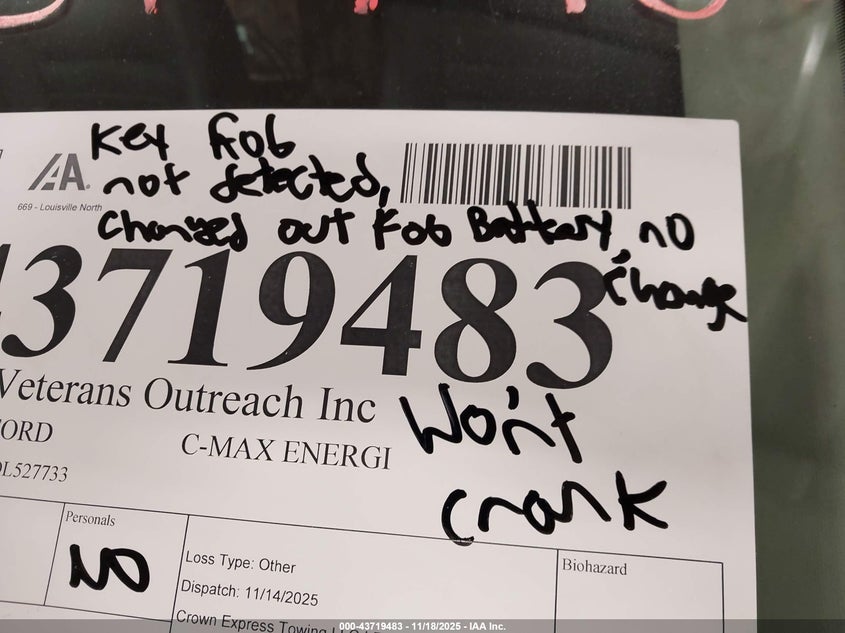 2013 Ford C-Max Energi Sel VIN: 1FADP5CU9DL527733 Lot: 43719483