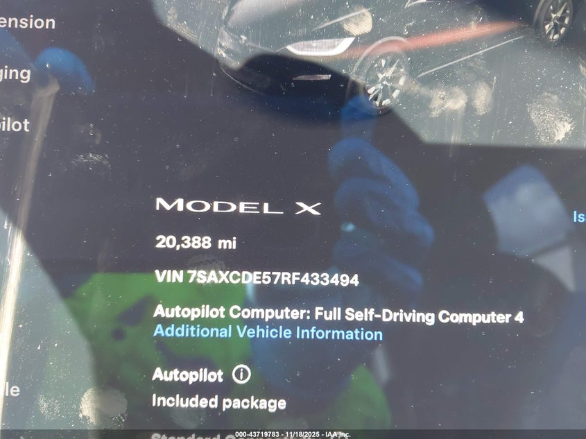 2024 Tesla Model X Long Range VIN: 7SAXCDE57RF433494 Lot: 43719783