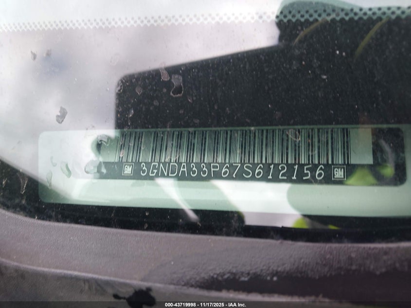 2007 Chevrolet Hhr Lt VIN: 3GNDA33P67S612156 Lot: 43719998