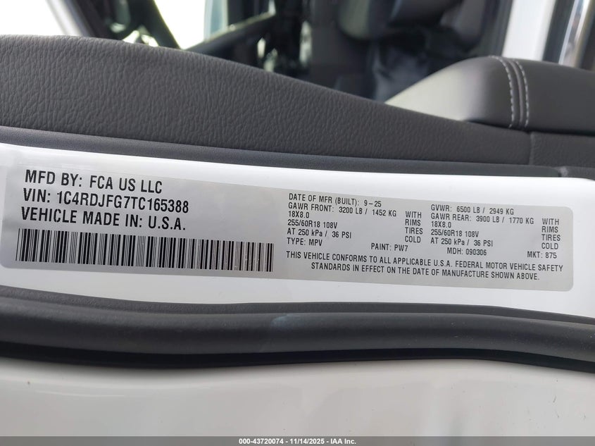 1C4RDJFG7TC165388 2026 DODGE DURANGO photo no. 5