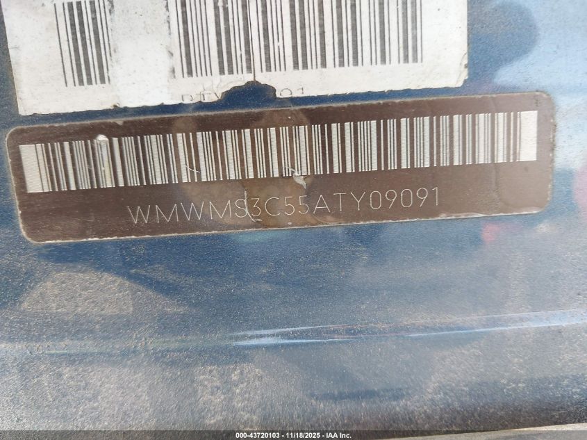 2010 Mini Cooper S VIN: WMWMS3C55ATY09091 Lot: 43720103