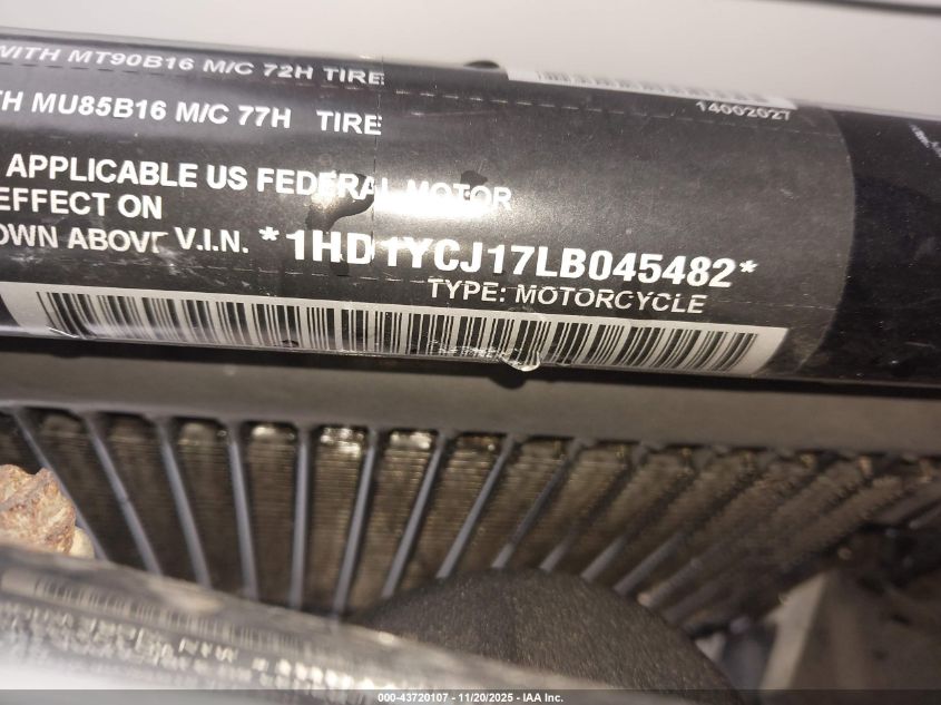 2020 Harley-Davidson Flde VIN: 1HD1YCJ17LB045482 Lot: 43720107