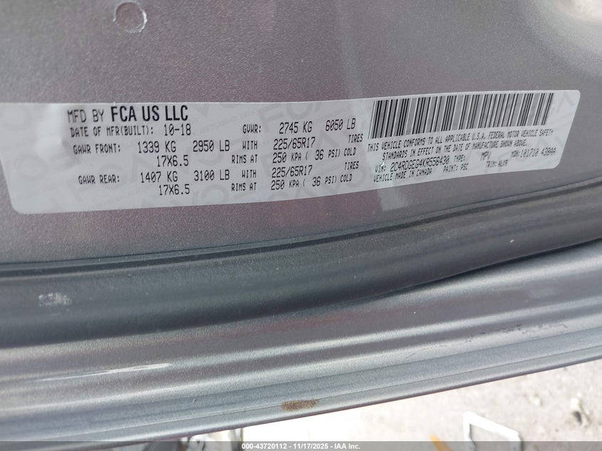 2C4RDGEG4KR556430 2019 DODGE CARAVAN photo no. 9
