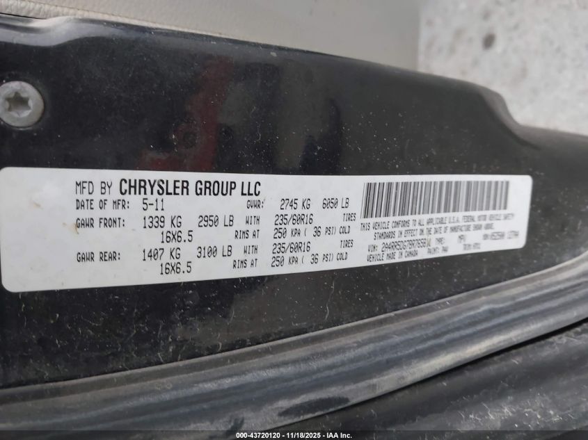 2014 Chrysler Town & Country Touring VIN: 2C4RC1BG4ER218437 Lot: 43720120