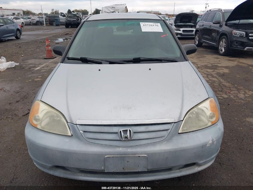 2003 Honda Civic Dx VIN: 2HGES16173H561576 Lot: 43720136