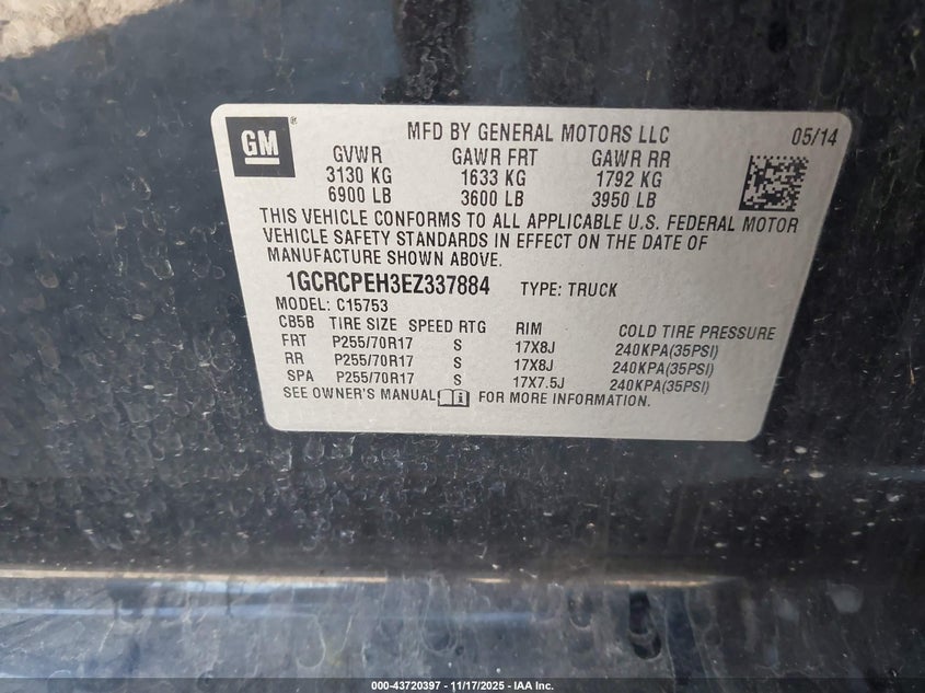 1GCRCPEH3EZ337884 2014 CHEVROLET SILVERADO photo no. 9