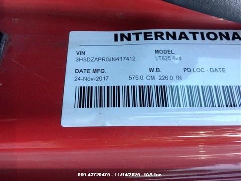 3HSDZAPR0JN417412 2018 INTERNATIONAL  photo no. 9