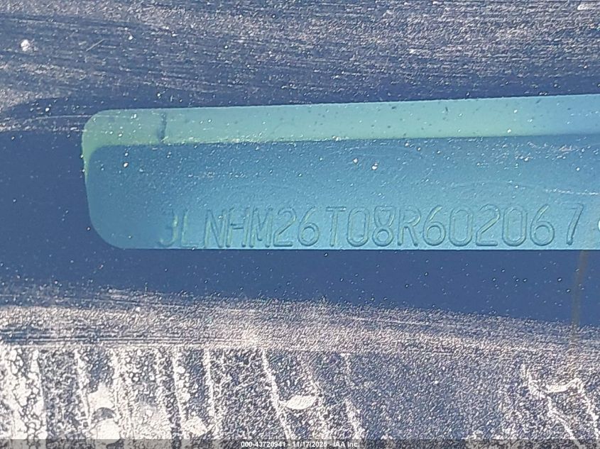 2008 Lincoln Mkz VIN: 3LNHM26T08R602067 Lot: 43720941