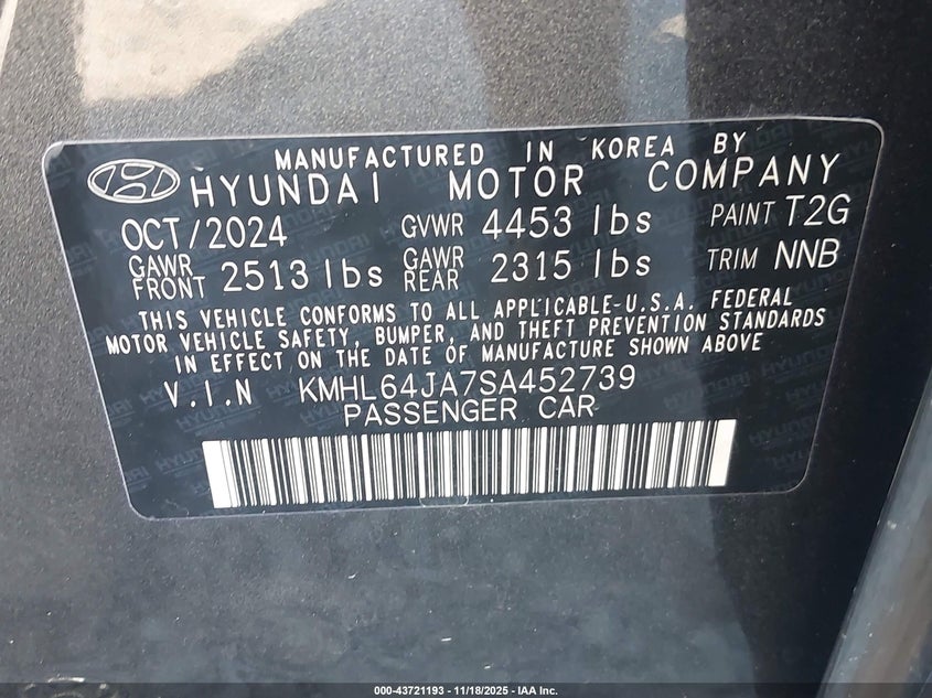 KMHL64JA7SA452739 2025 HYUNDAI SONATA photo no. 9