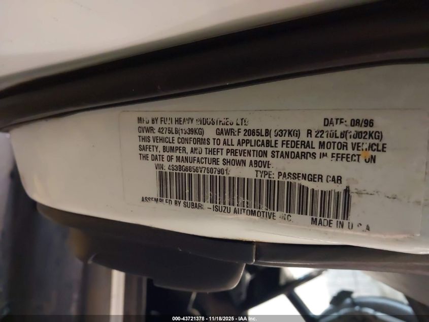 1997 Subaru Legacy Outback/Outback Limited VIN: 4S3BG6856V7607901 Lot: 43721378