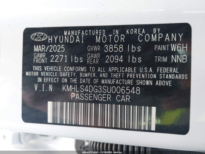 KMHLS4DG3SU006548 2025 HYUNDAI ELANTRA photo no. 9