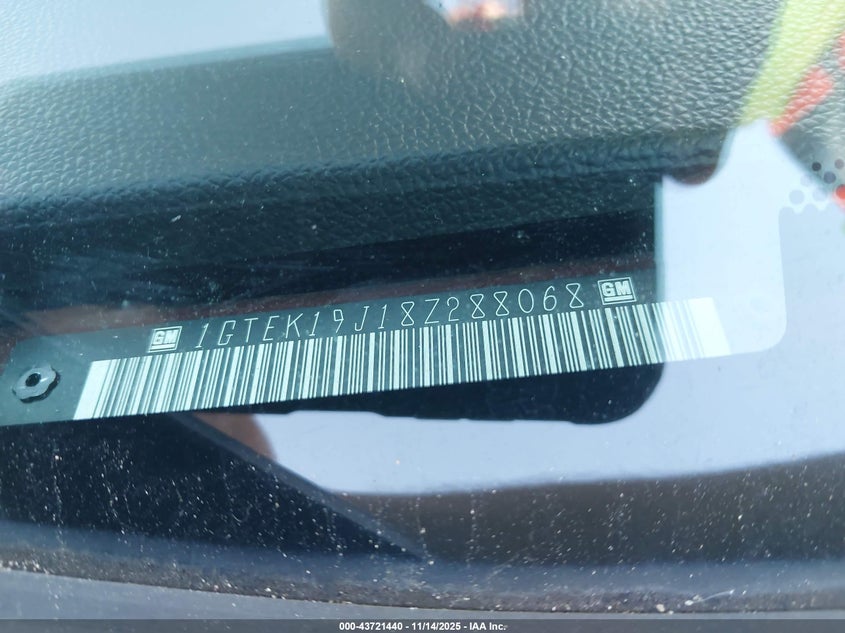 2008 GMC Sierra 1500 Sle1 VIN: 1GTEK19J18Z288068 Lot: 43721440