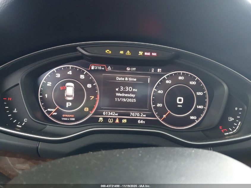 2019 Audi Q5 45 Premium VIN: WA1BNAFY6K2039898 Lot: 43721498