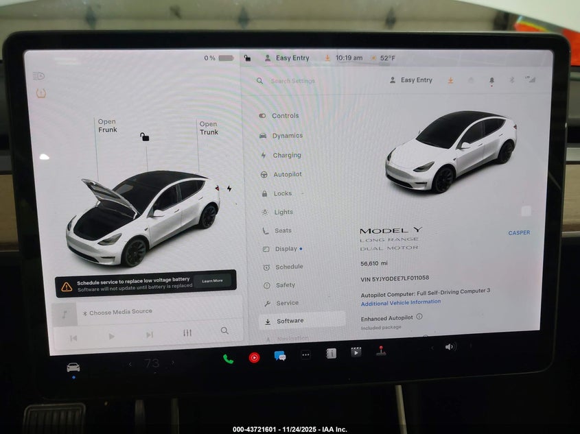 2020 Tesla Model Y Long Range Dual Motor All-Wheel Drive VIN: 5YJYGDEE7LF011058 Lot: 43721601