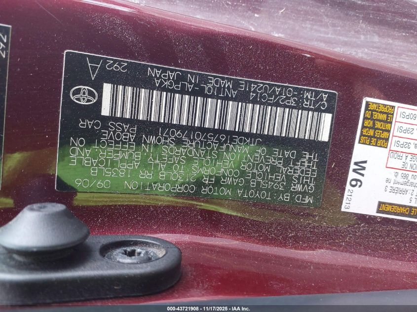 2007 Scion Tc VIN: JTKDE167570179071 Lot: 43721908