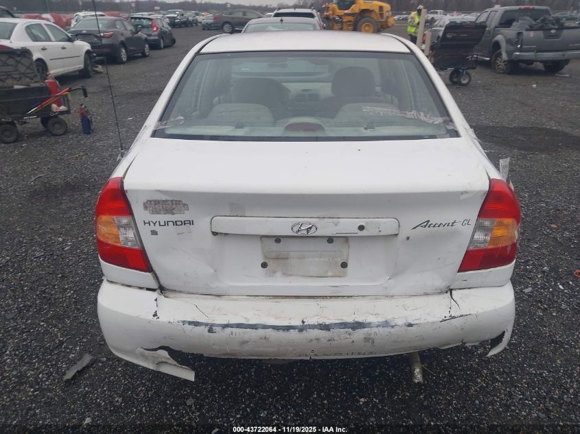 2000 Hyundai Accent Gl VIN: KMHCG45G8YU031907 Lot: 43722064