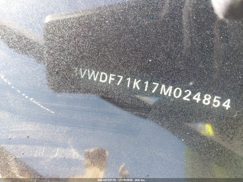 2007 Volkswagen Jetta 2.5 VIN: 3VWDF71K17M024854 Lot: 43722176