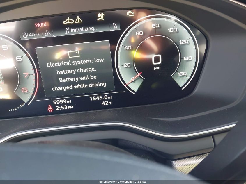 2025 Audi A5 Sportback Premium 45 Tfsi S Line Quattro S Tronic VIN: WAUDACF59SA011866 Lot: 43722315