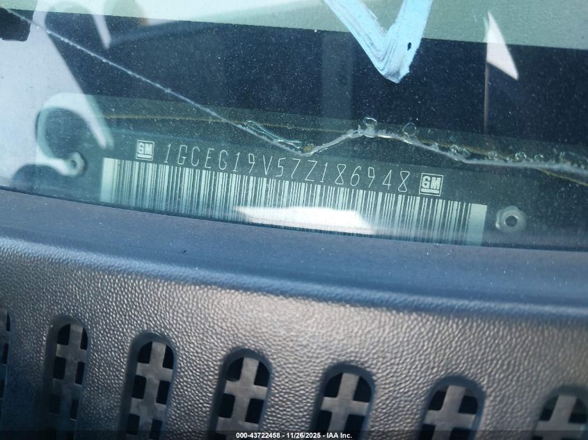 2007 Chevrolet Silverado 1500 Classic Work Truck VIN: 1GCEC19V57Z186948 Lot: 43722458