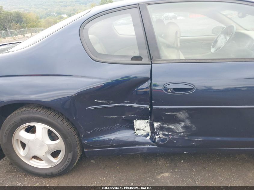 2000 Chevrolet Monte Carlo Ss VIN: 2G1WX12K5Y9241699 Lot: 43722697