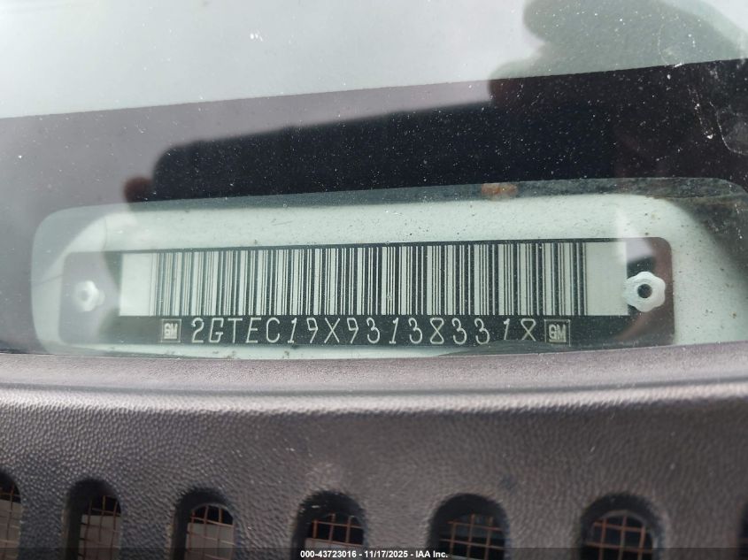 2003 GMC Sierra 1500 VIN: 2GTEC19X931383318 Lot: 43723016
