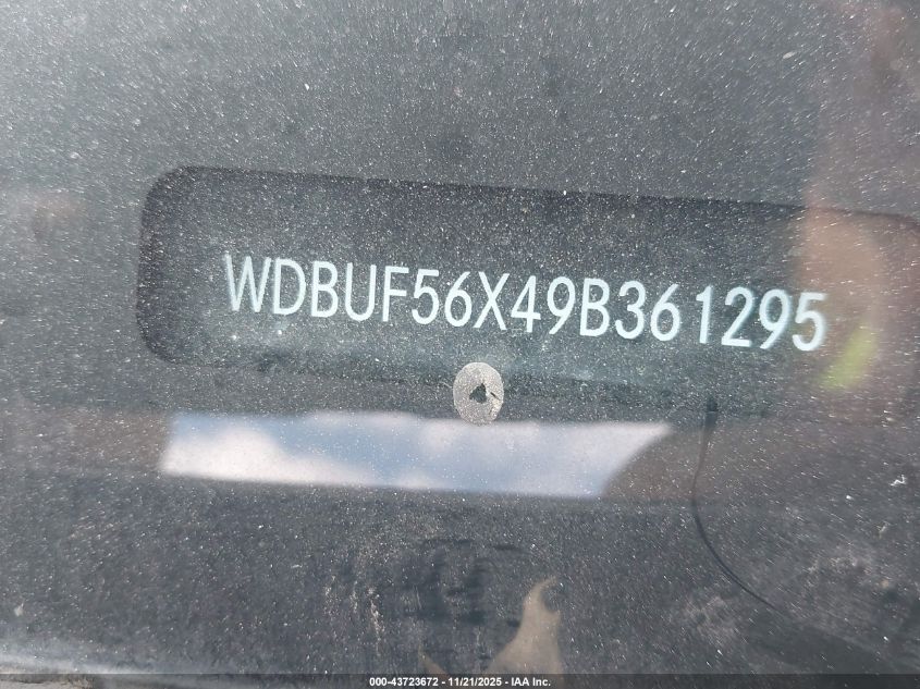 2009 Mercedes-Benz E 350 VIN: WDBUF56X49B361295 Lot: 43723672