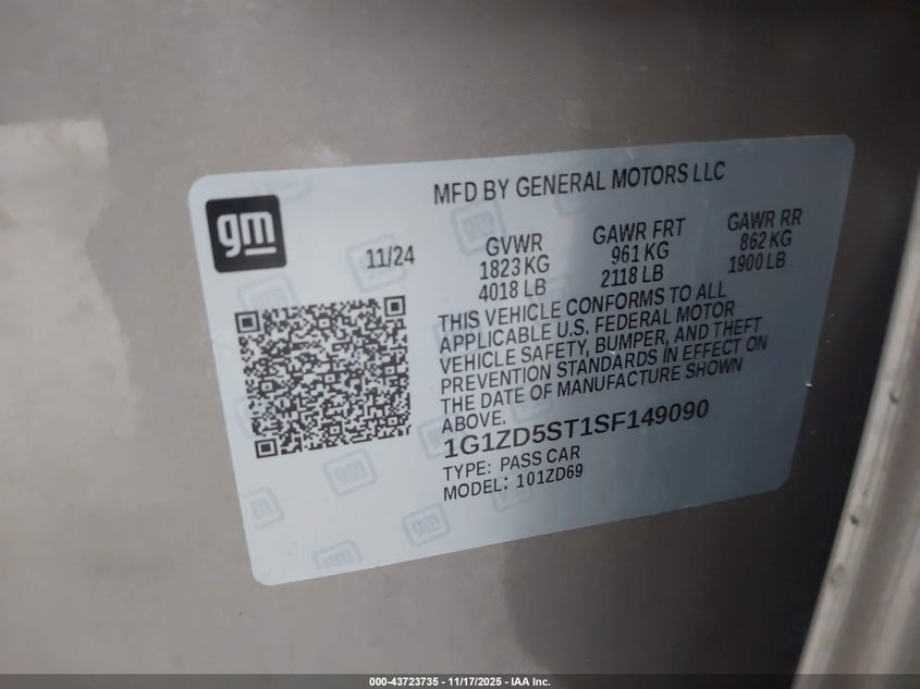 1G1ZD5ST1SF149090 2025 CHEVROLET MALIBU photo no. 9